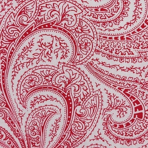 Talbots Button Up Shirt Paisley Size 2 P Petite LS Cotton Red - Picture 4 of 9